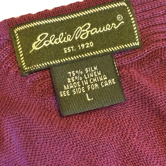Eddie Bauer Dressy Silk Linen Blend Purple Knit Tank Top - Picture 4 of 11